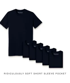 Shirts>Nayked Apparel Men'S 6Pk Ridiculously Soft 100% Cotton Pocket T-Shirt