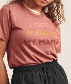 T-Shirts>Nayked Apparel Ridiculously Soft Heather Sueded Graphic Tee | I Got It From My Mama